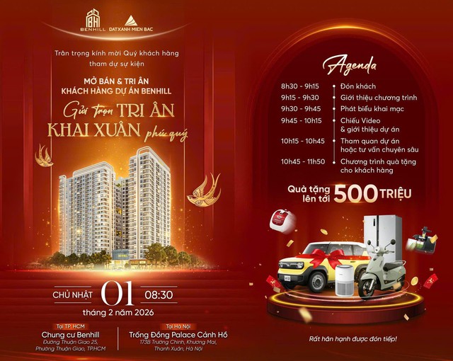 Sự kiện tri ân khách hàng dự án Benhill: Nhận nhà đẹp - Rinh quà giá trị tới 500 triệu đồng - Ảnh 1