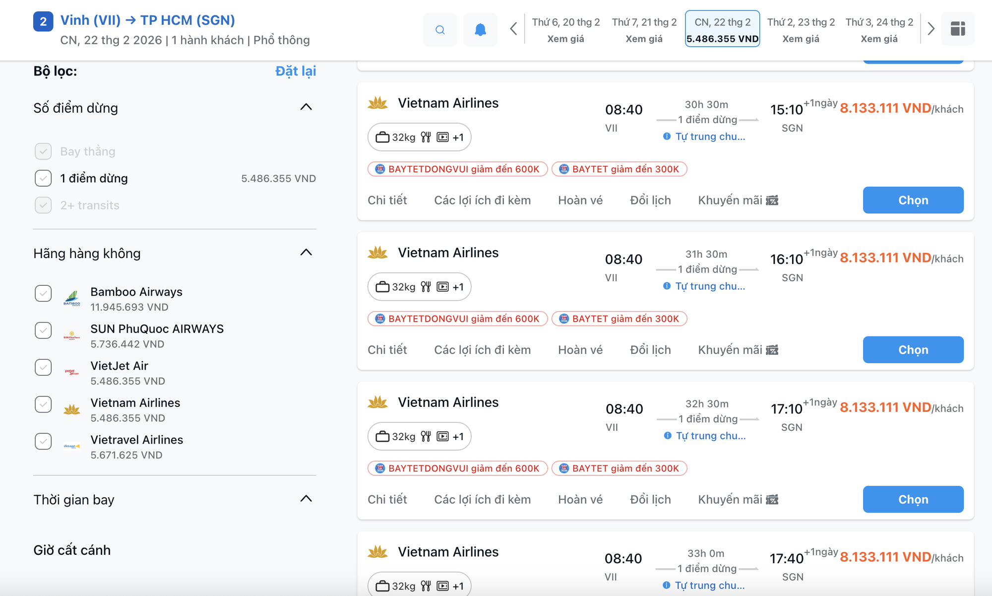 Bất ngờ giá vé máy bay chặng TPHCM - Hà Nội dịp Tết - Ảnh 3