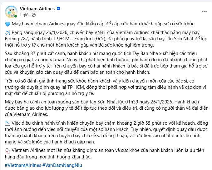 Máy bay Vietnam Airlines quay đầu khẩn cấp: Lý do phía sau khiến hàng trăm hành khách đồng loạt im lặng, không một lời phàn nàn - Ảnh 1