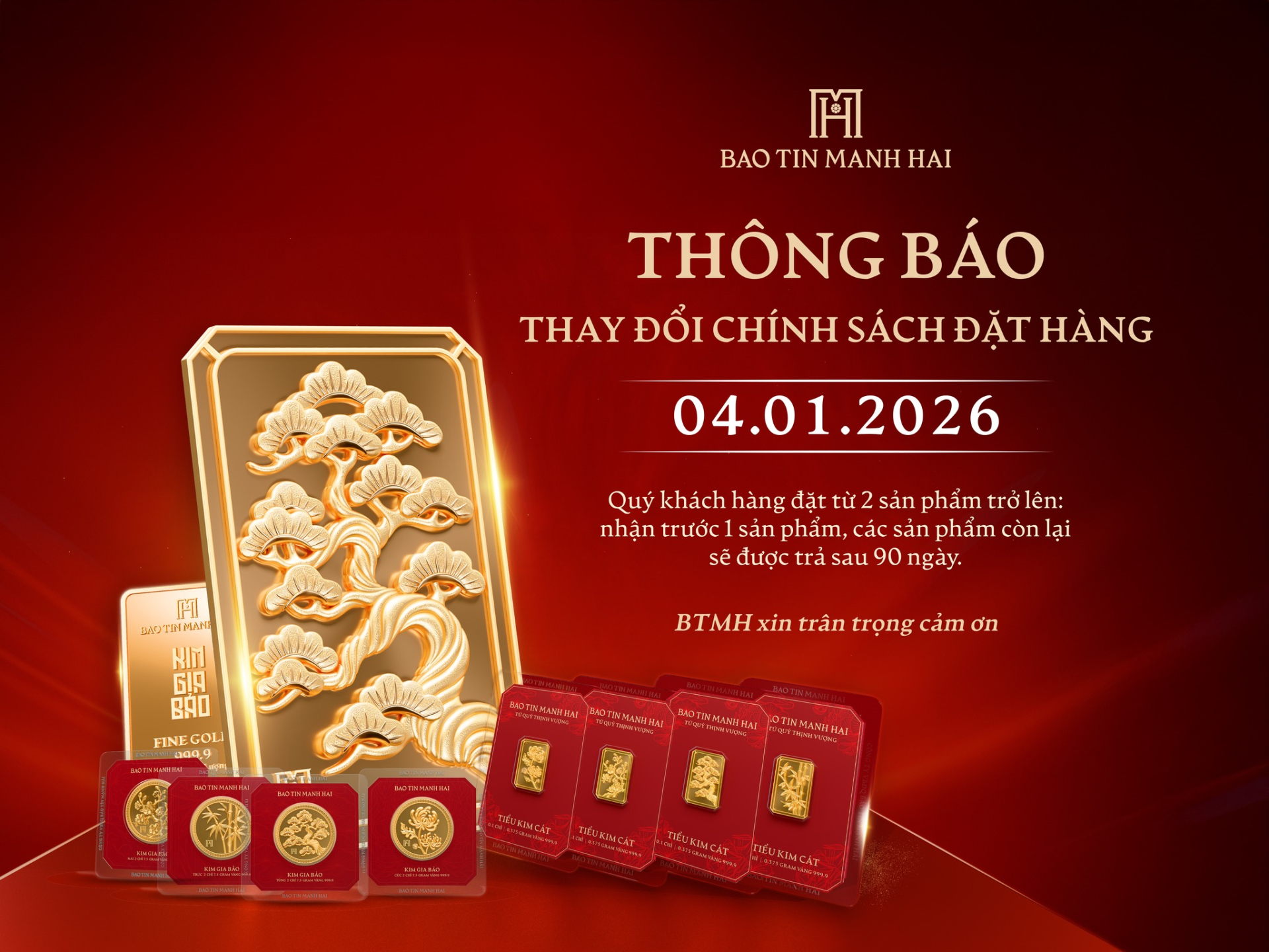 Người mua vàng tại Bảo Tín Mạnh Hải chú ý: Thông báo khẩn từ ngày 4/1, áp dụng trên toàn quốc - Ảnh 1