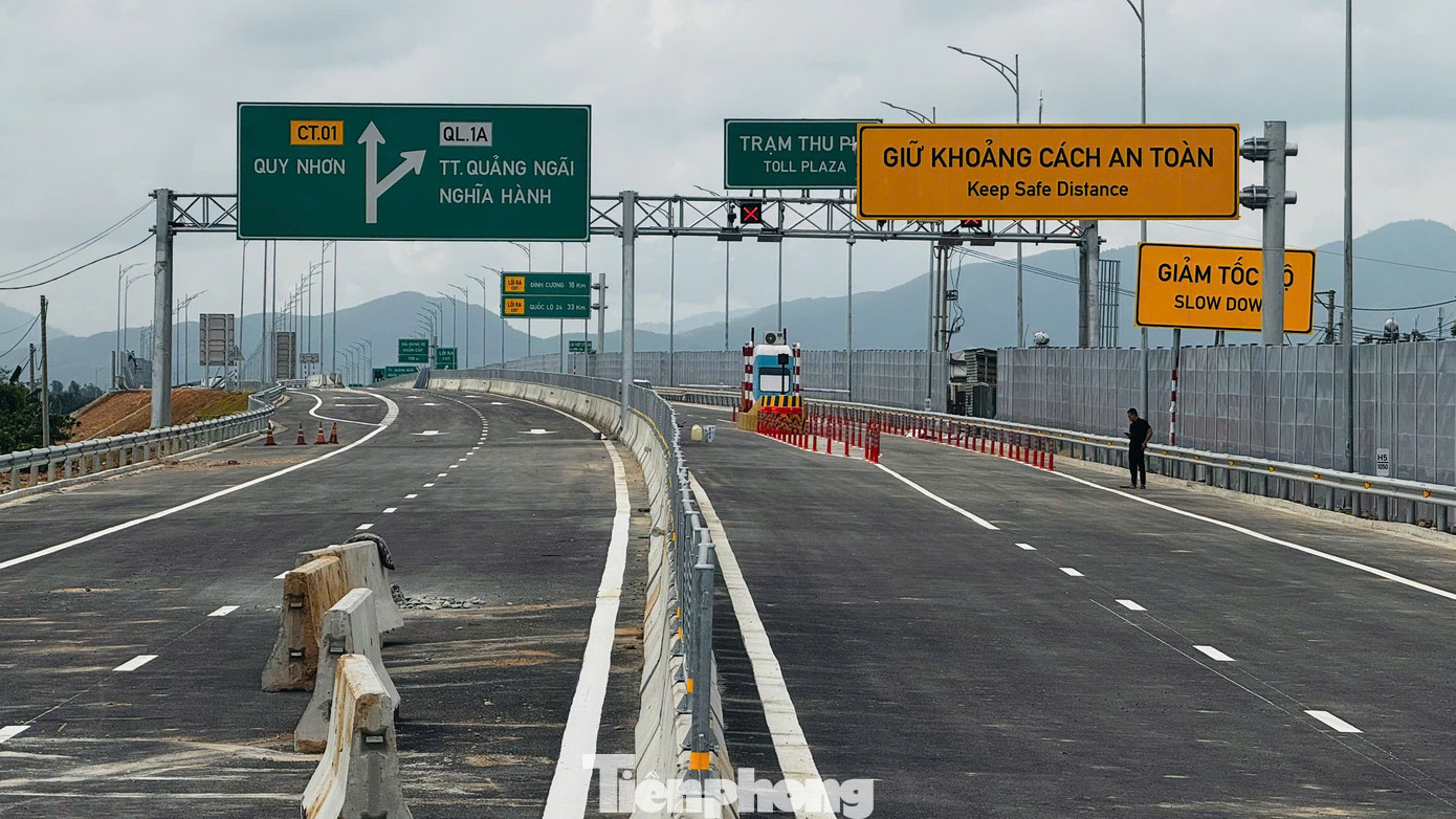 Cận cảnh điểm đấu nối cao tốc Quảng Ngãi - Hoài Nhơn với cao tốc Đà Nẵng - Quảng Ngãi - Ảnh 12