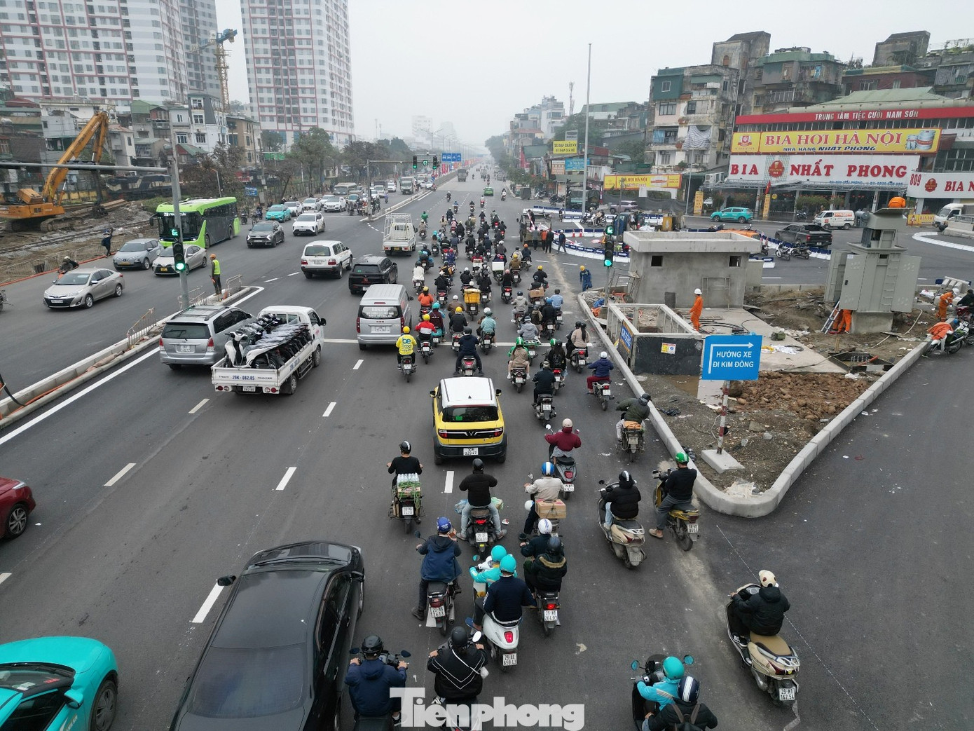 Dựng 3 đảo giao thông tại nút Giải Phóng – Kim Đồng để tổ chức lại giao thông - Ảnh 4