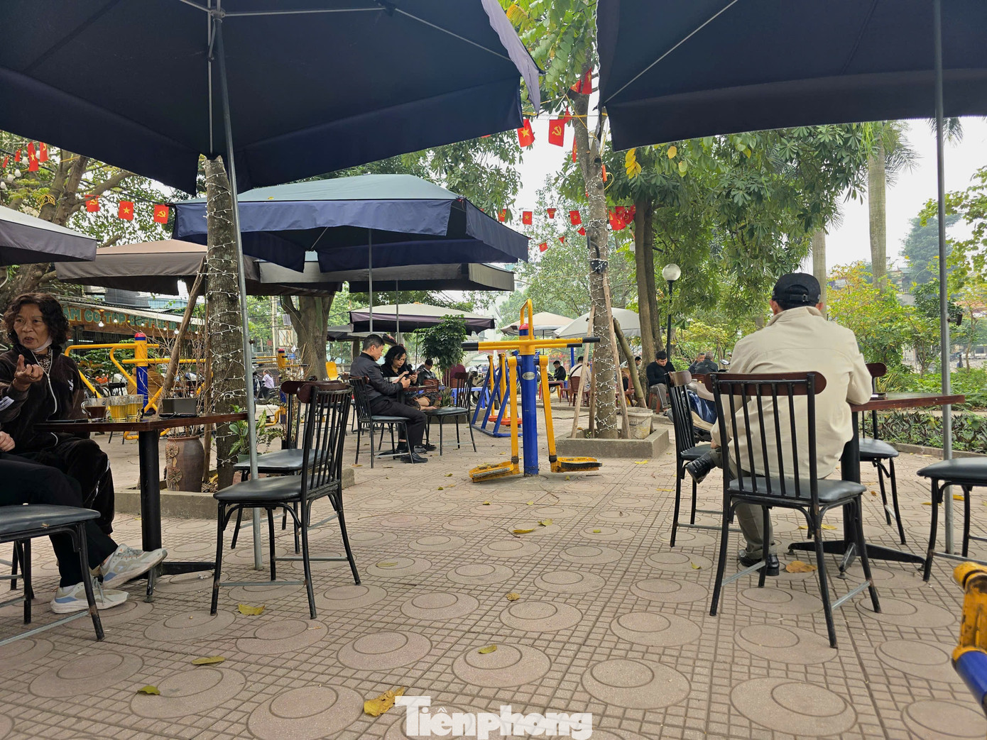 Công viên tại trung tâm Hà Nội bị hàng quán lấn chiếm, bãi cỏ thành nơi trồng rau - Ảnh 12