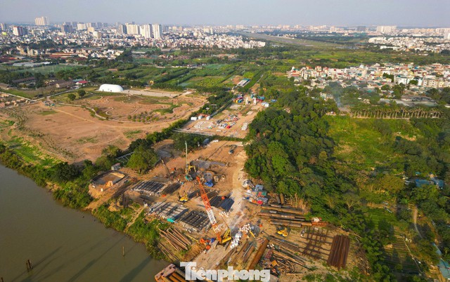 Đại công trường cầu Trần Hưng Đạo 16.000 tỷ đồng nhìn từ trên cao - Ảnh 7