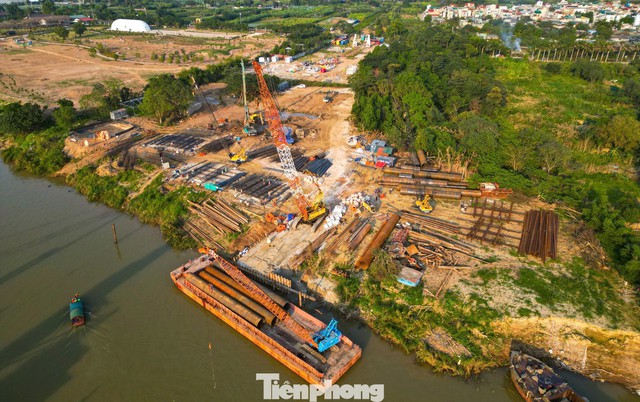Đại công trường cầu Trần Hưng Đạo 16.000 tỷ đồng nhìn từ trên cao - Ảnh 6