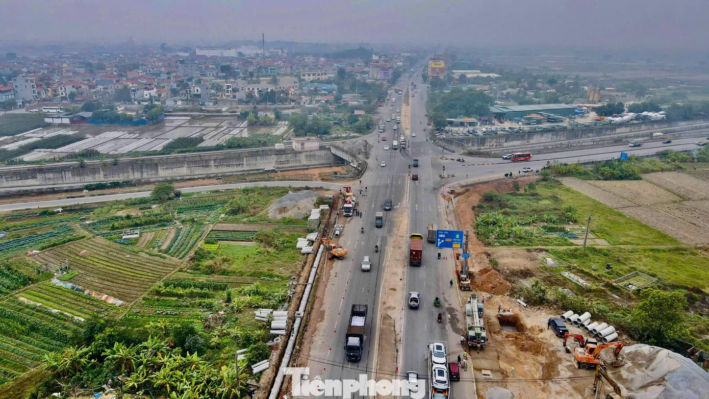 Hối hả thi công nút giao Quốc lộ 2 - Nội Bài - Lào Cai - Ảnh 1