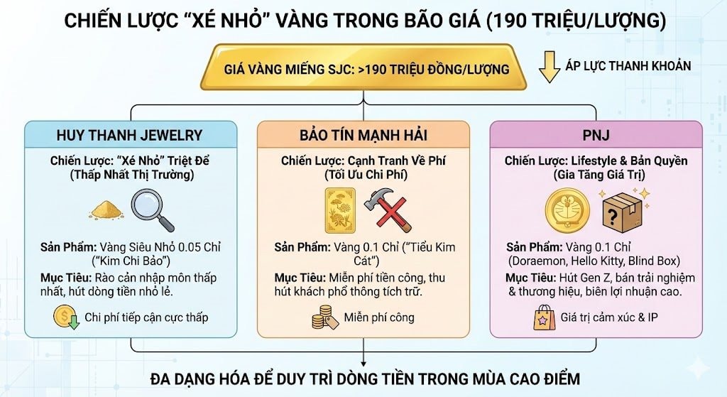 Vàng phá vỡ mốc 190 triệu: Huy Thanh, Bảo Tín Mạnh Hải đua bán vàng mini 0,05 - 0,1 chỉ, PNJ bán 0,39 - 0,79 chỉ, đúc Doraemon, Hello Kitty vào hộp mù - Ảnh 2