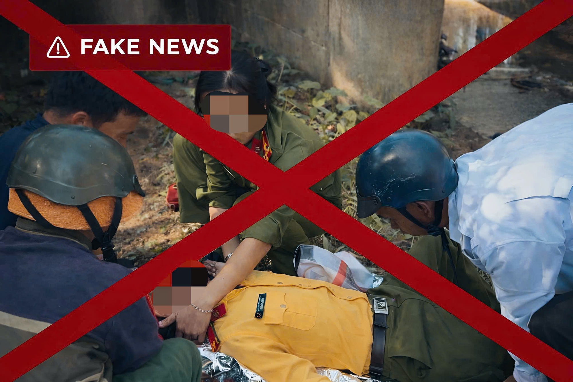 Thông tin "cán bộ công an bị đâm tử vong khi tham gia cưỡng chế đất" là sai sự thật - Ảnh 1