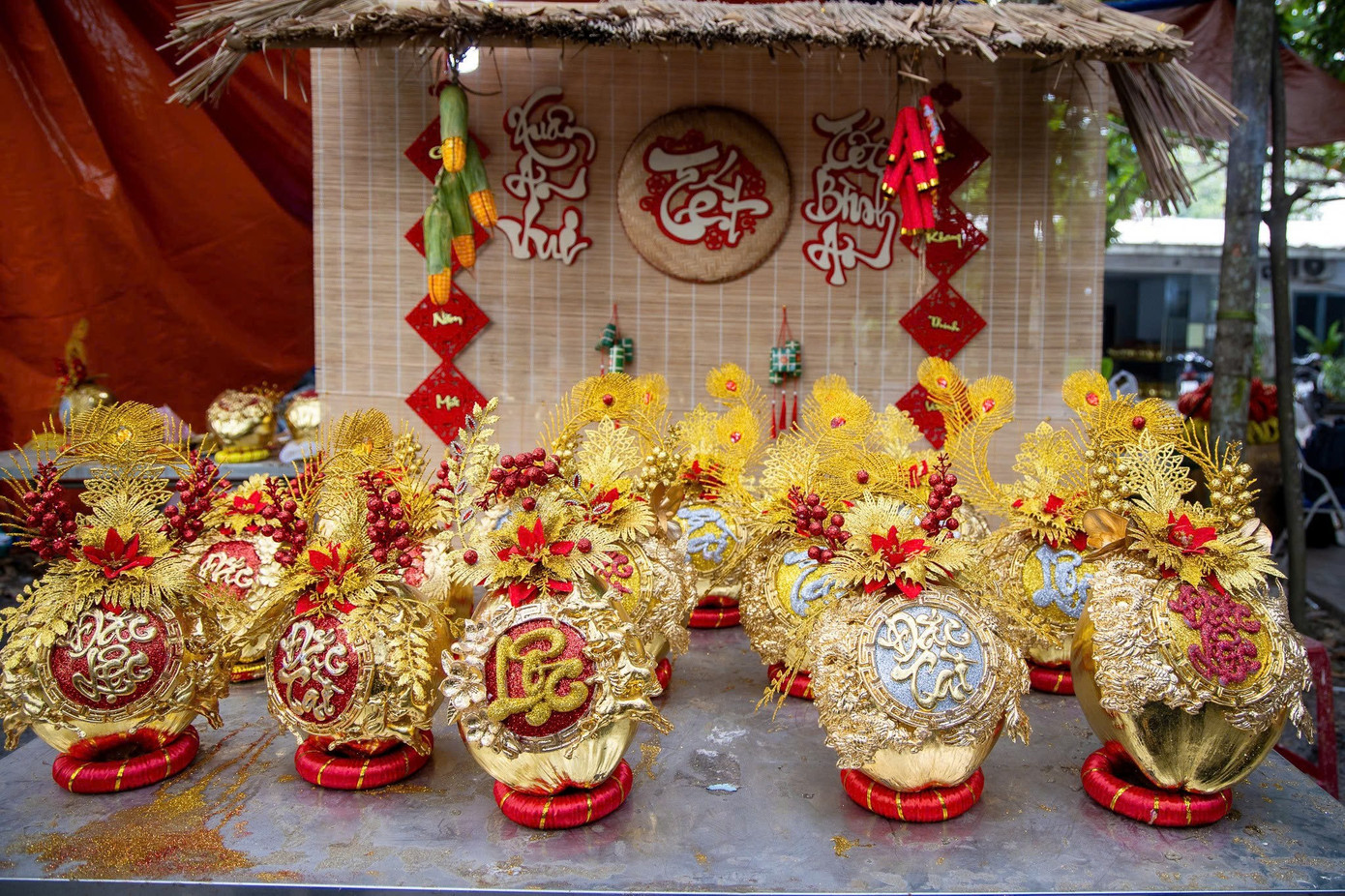 Dừa Tết độc lạ: Từ dát vàng 24K đến bonsai ngựa ‘thiên thần’ - Ảnh 5