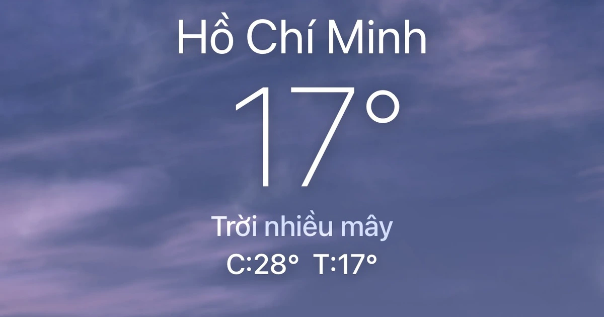 Sáng nay, nhiệt độ ở TP.HCM xuống 17 độ C