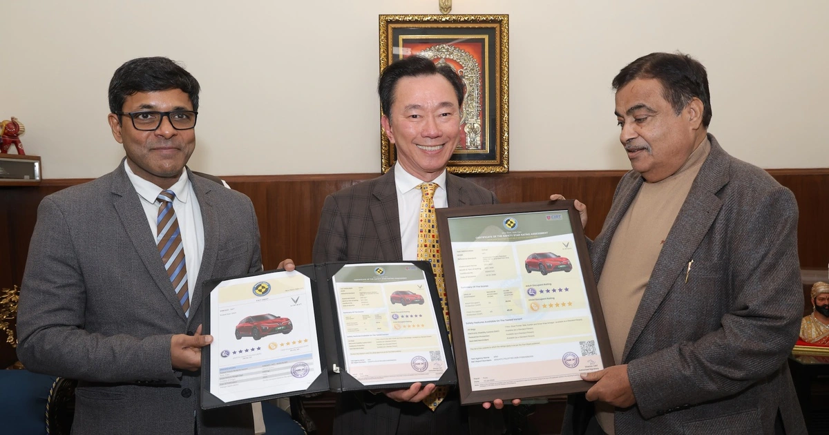 Bộ đôi VinFast đạt chứng nhận an toàn 5 sao tại Ấn Độ