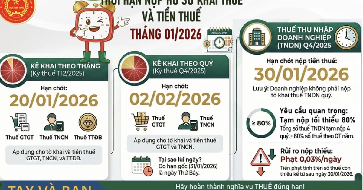 Lưu ý: Thời hạn nộp hồ sơ khai thuế để tránh bị phạt
