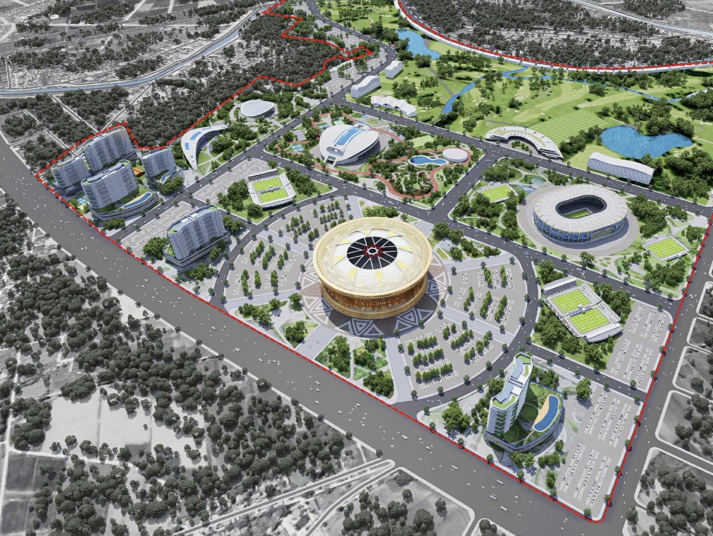 Toàn cảnh siêu dự án của tỷ phú Phạm Nhật Vượng rộng ngang ngửa trung tâm Hà Nội, sở hữu sân vận động lớn nhất thế giới - Ảnh 2