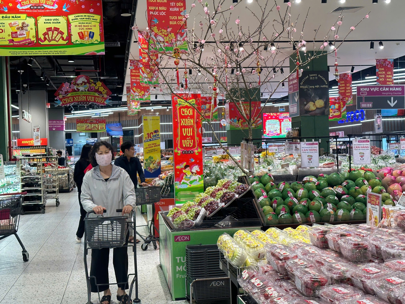 Mùng 2 Tết: Siêu thị ngập rau thịt, khách vắng tanh vắng ngắt - Ảnh 1