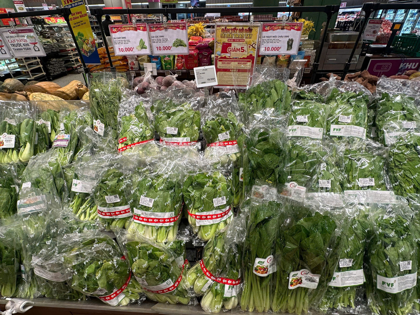 Mùng 2 Tết: Siêu thị ngập rau thịt, khách vắng tanh vắng ngắt - Ảnh 2