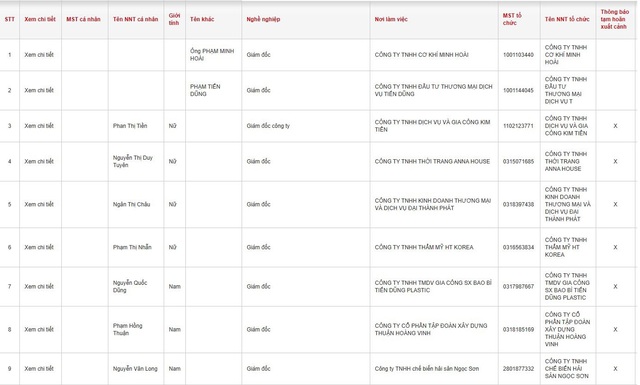 Thêm loạt Giám đốc doanh nghiệp bị tạm hoãn xuất cảnh: Nhiều cái tên quen thuộc - Ảnh 1