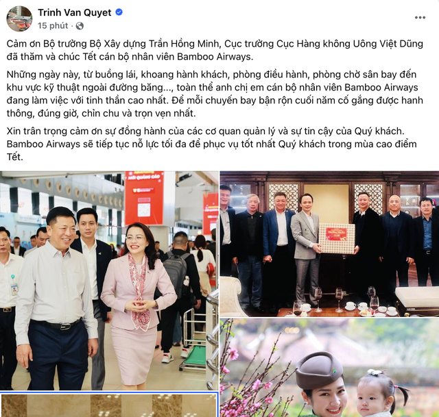 Sau chính sách gia hạn thẻ cho 3 triệu hội viên, ông Trịnh Văn Quyết tiếp tục xuất hiện dịp 29 Tết, gửi lời cảm ơn lãnh đạo ngành Xây dựng - Ảnh 2