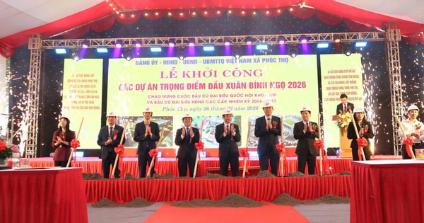 Phúc Thọ khởi công 6 dự án trọng điểm với tổng vốn hơn 1.100 tỷ đồng