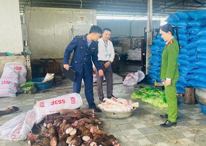 Phát hiện 2 kho lạnh chứa gần 6 tấn đuôi, chân trâu bò bốc mùi thối ở Thanh Hoá - Ảnh 1