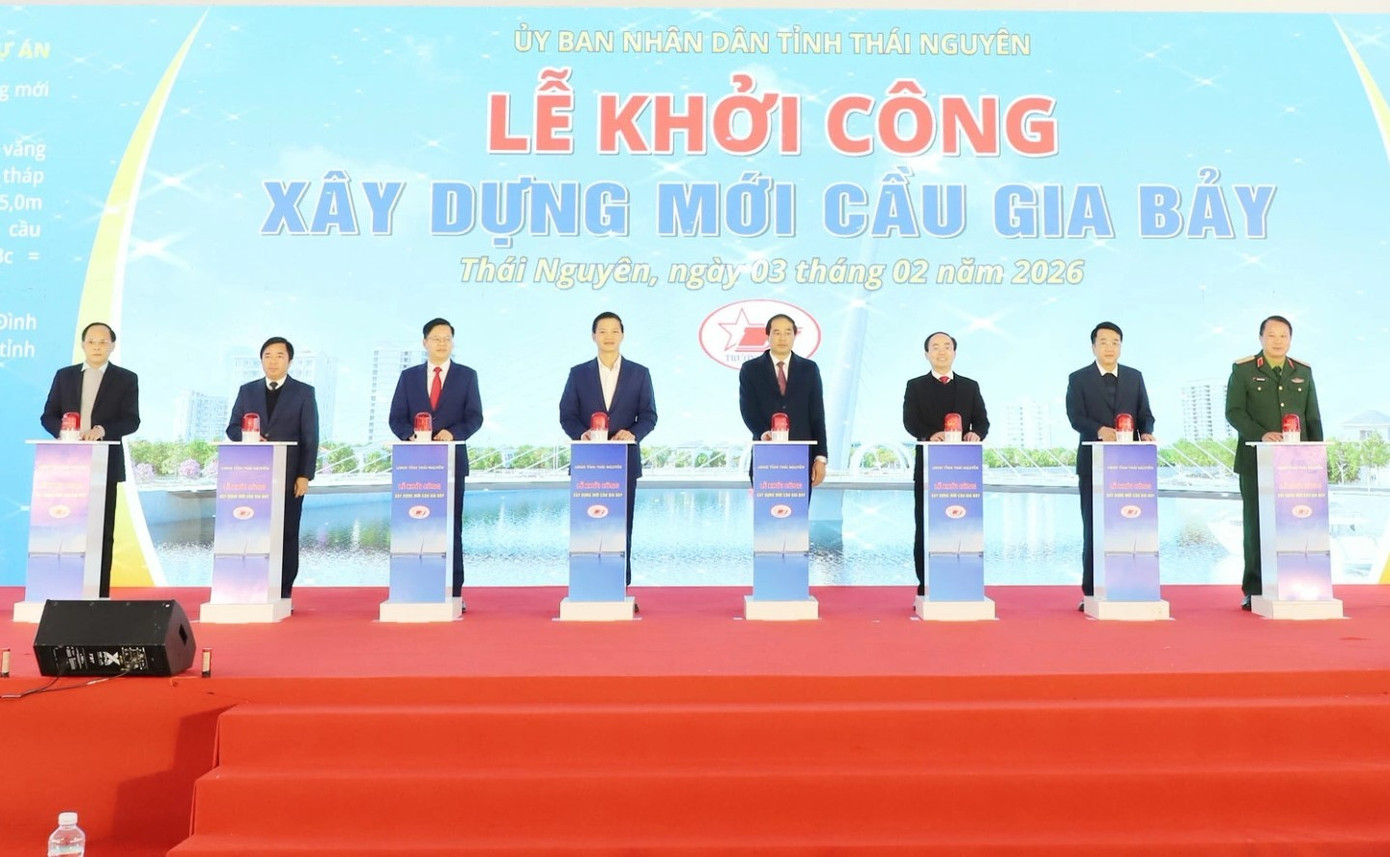 Thái Nguyên khởi công cầu Gia Bảy, giúp tăng khả năng thoát lũ trên sông Cầu - Ảnh 1