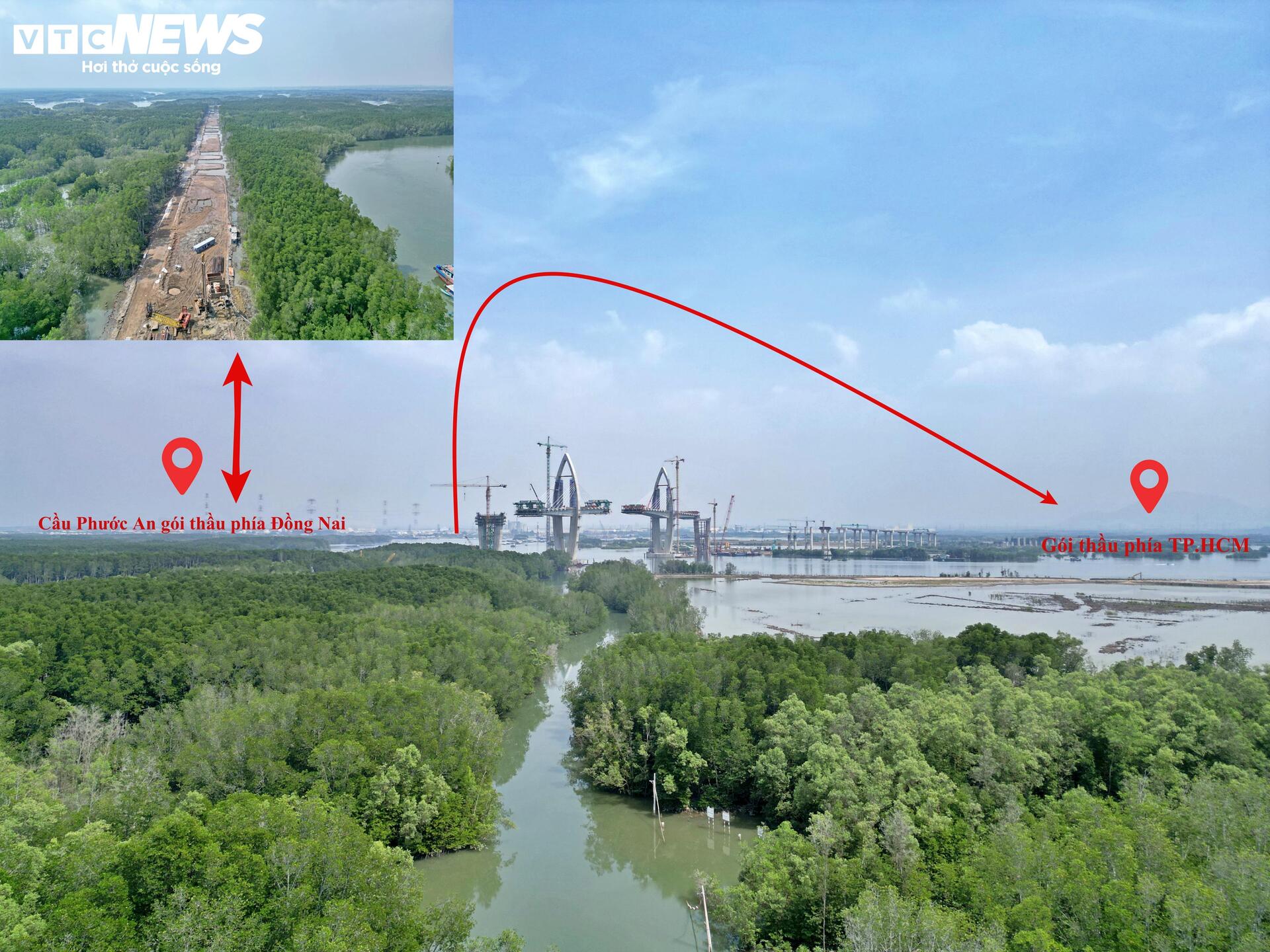 Hiện trạng cầu gần 4.900 tỷ đồng nối TP.HCM với Đồng Nai sau hơn 2 năm thi công - Ảnh 1