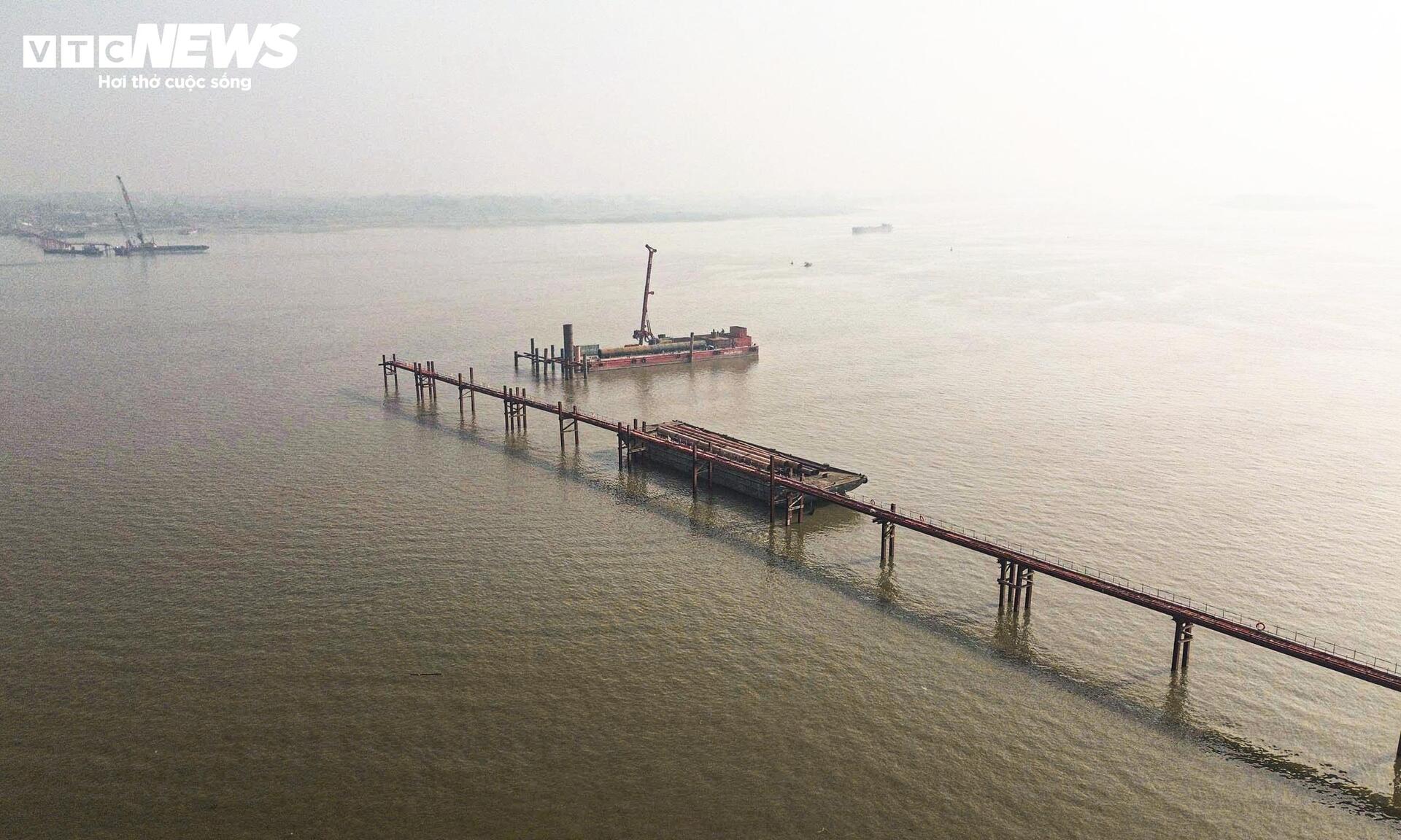 Mục sở thị đại công trường thi công 7 cầu bắc qua sông Hồng - Ảnh 14