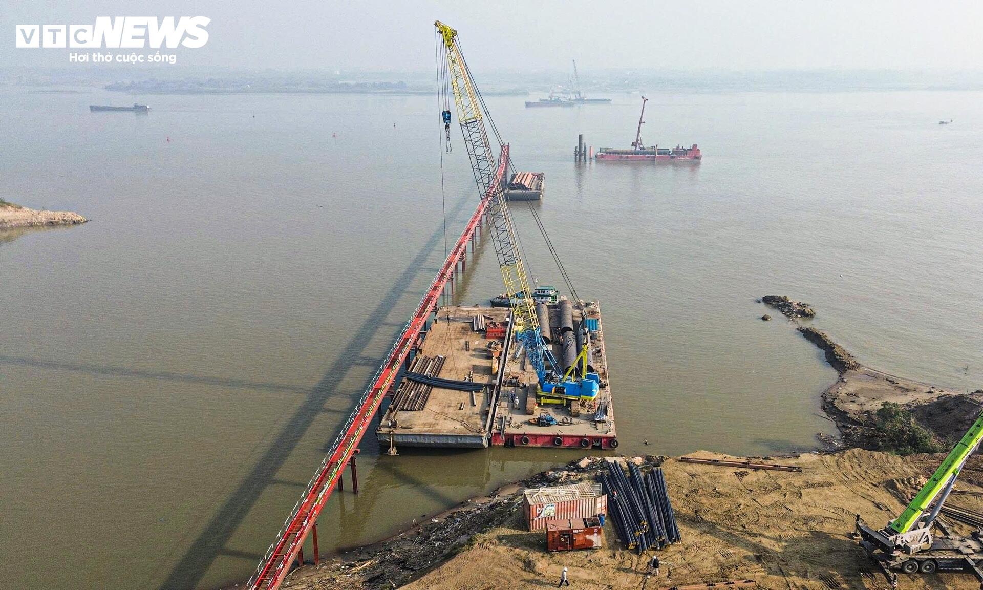 Mục sở thị đại công trường thi công 7 cầu bắc qua sông Hồng - Ảnh 13