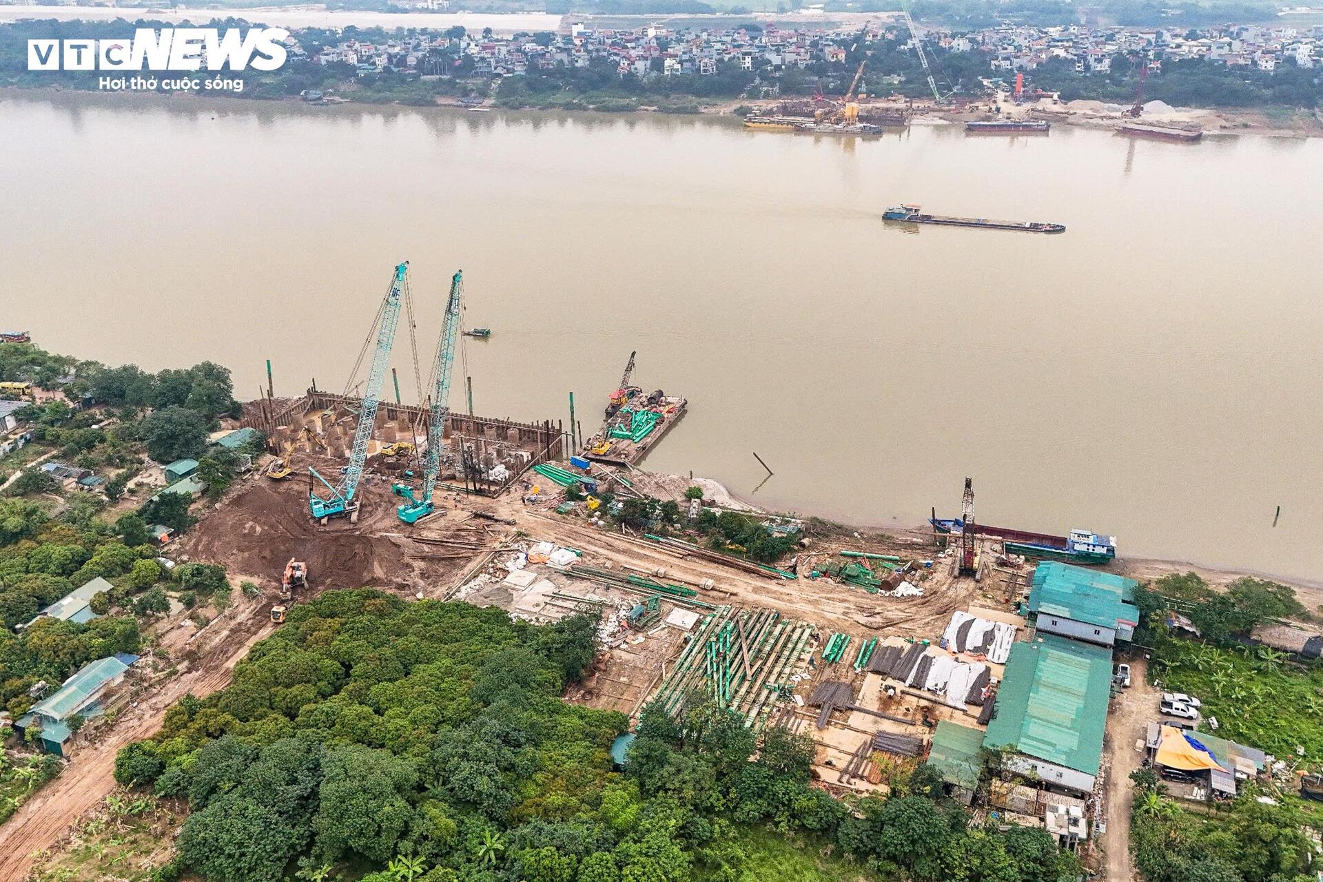 Mục sở thị đại công trường thi công 7 cầu bắc qua sông Hồng - Ảnh 3