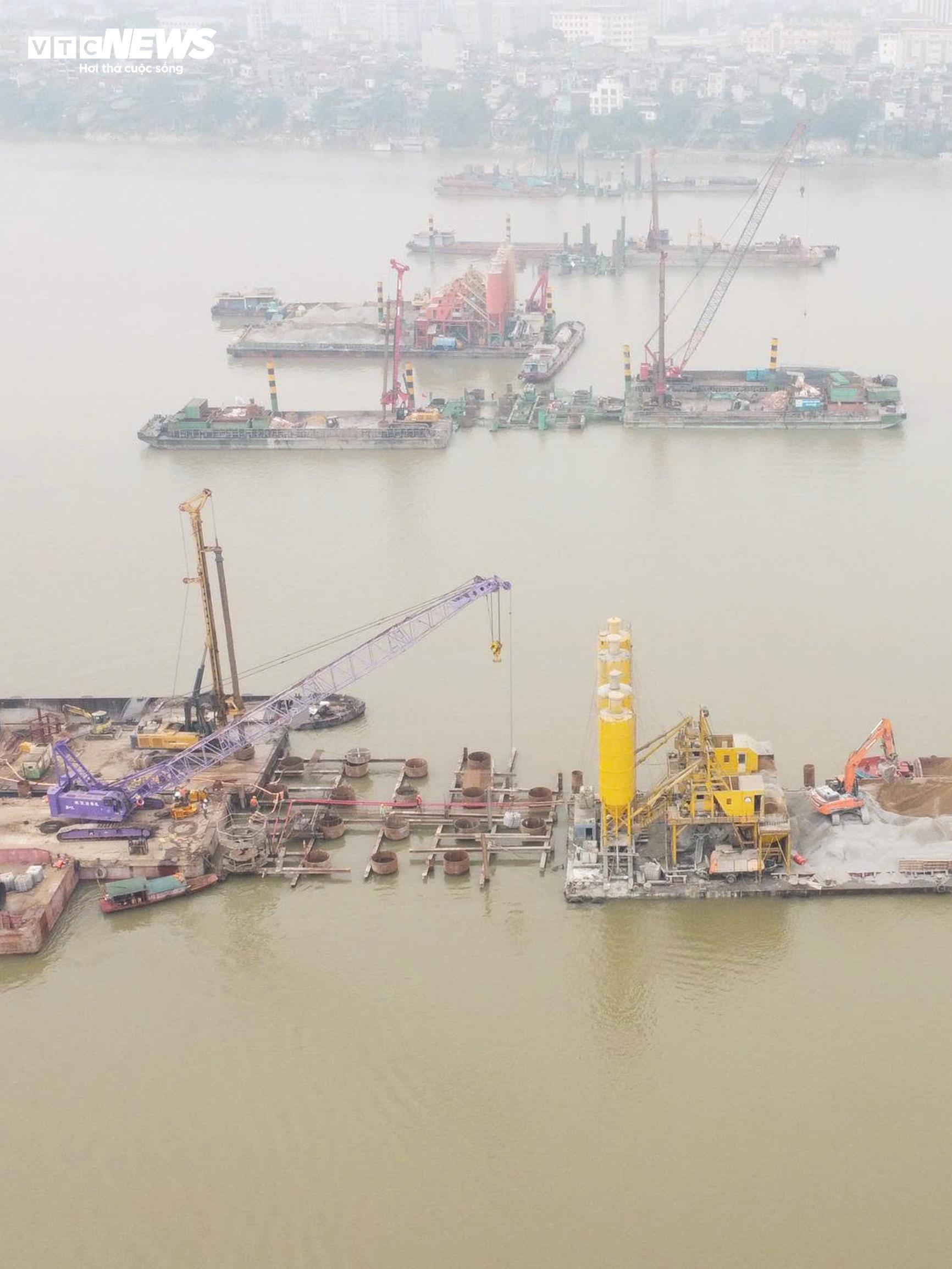 Mục sở thị đại công trường thi công 7 cầu bắc qua sông Hồng - Ảnh 10