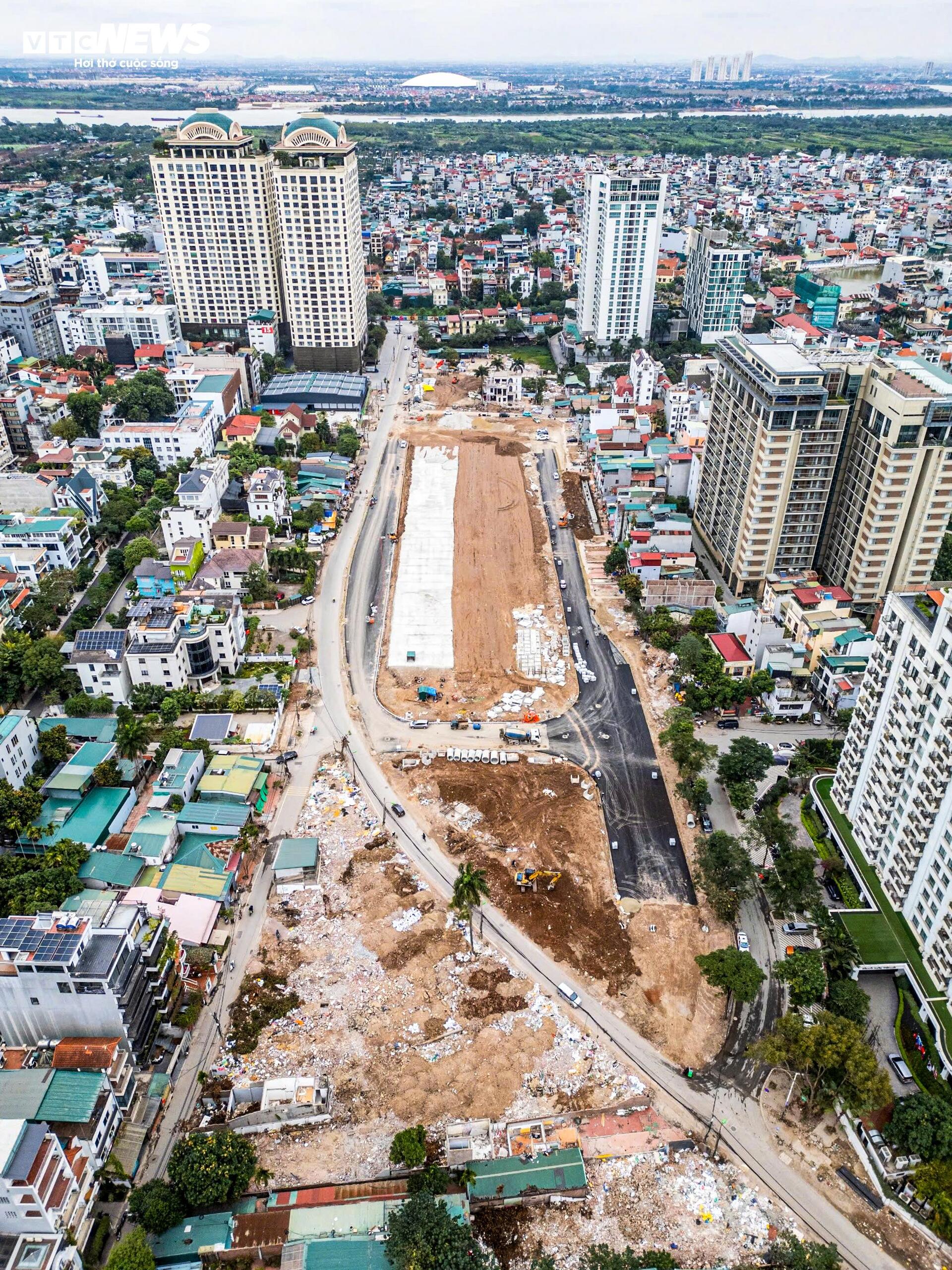 Tuyến đường rộng gần 100m ven Hồ Tây dần thành hình sau một năm thi công - Ảnh 8
