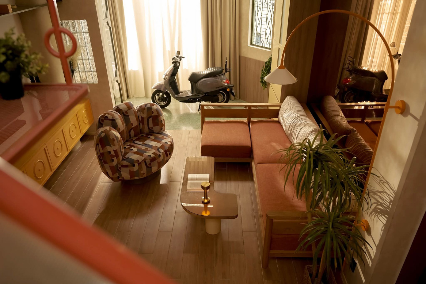 Lấy sáng cho nhà ống bằng thiết kế mặt tiền thú vị - Ảnh 2