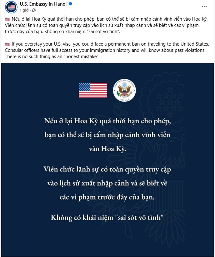 Đại sứ quán Mỹ cảnh báo trường hợp bị cấm nhập cảnh vĩnh viễn: Khẳng định không có "sai sót vô tình" - Ảnh 2