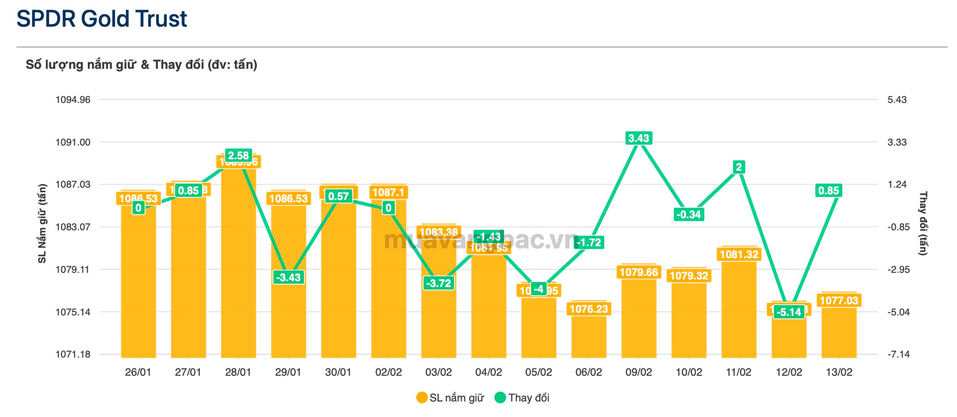 Quỹ SPDR mua hơn 8 tạ vàng trong 1 ngày - Ảnh 1