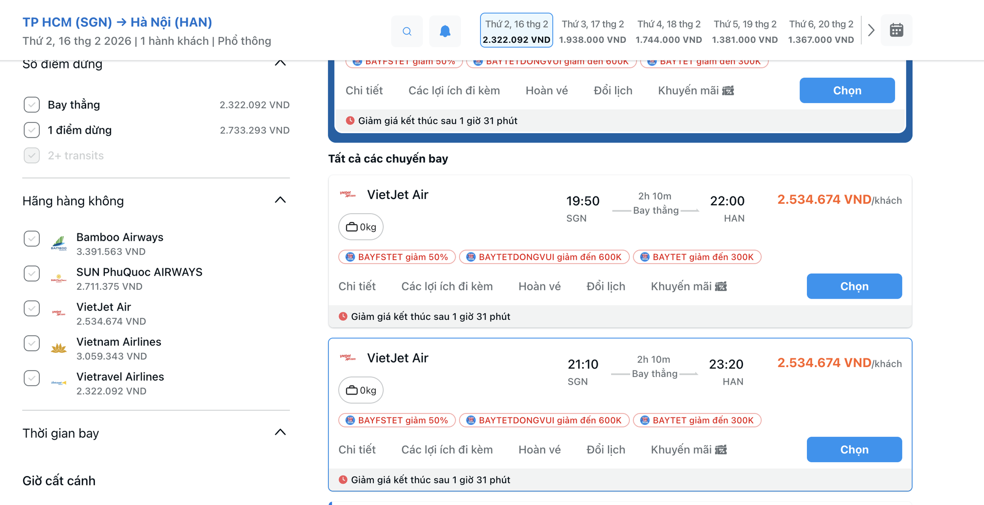 Trưa 29 tháng Chạp, vé máy bay Tết từ TPHCM đi Hà Nội giảm mạnh - Ảnh 3