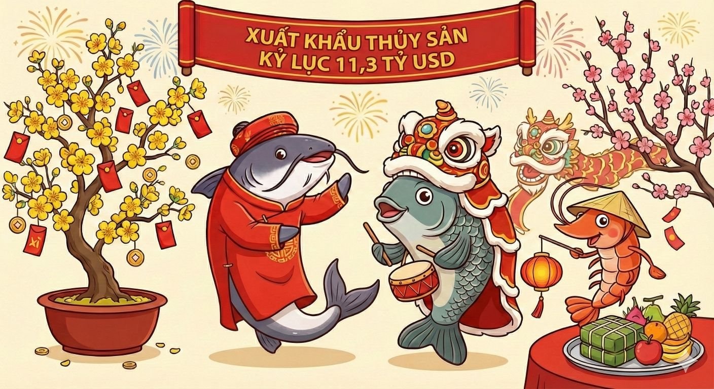 XK thủy sản 2025 kỷ lục 11,3 tỷ USD: 1 DN bán cá rô phi có lợi nhuận tăng gấp 21 lần, "Nữ hoàng cá tra" Vĩnh Hoàn hụt hơi Q4, Vua tôm Minh Phú thoát lỗ - Ảnh 1