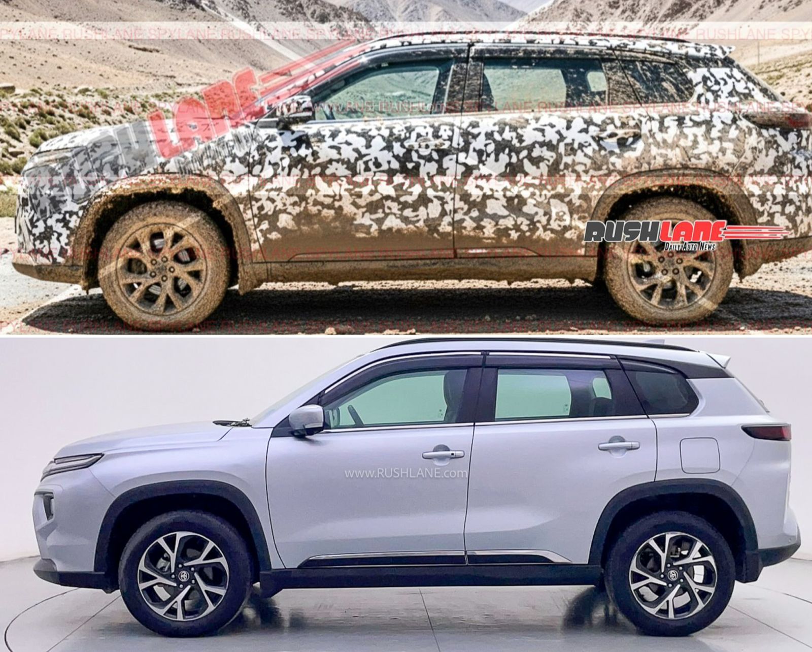 Toyota Urban Cruiser Hyryder lộ bản 7 chỗ mới: Dài hơn, cụm đèn tinh chỉnh lại, có thể cạnh tranh Destinator - Ảnh 1