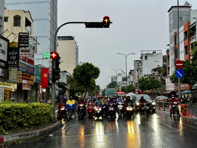 Sáng ngày vía Thần tài, TP.HCM mưa trái mùa trên diện rộng, cảnh báo mưa lớn - Ảnh 1
