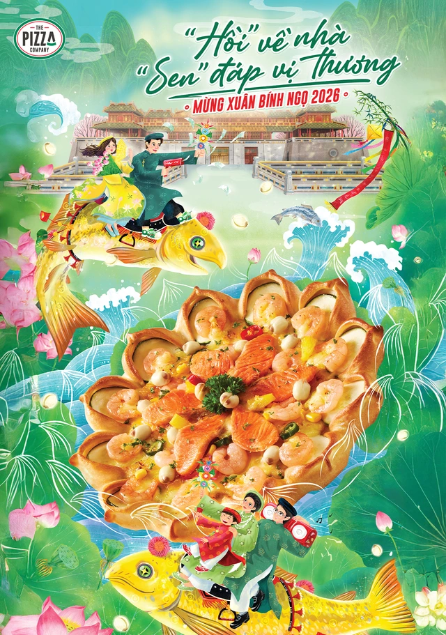 ‘Mở pizza là thấy Tết’: Khi sen Huế bước vào trải nghiệm pizza hiện đại - Ảnh 1