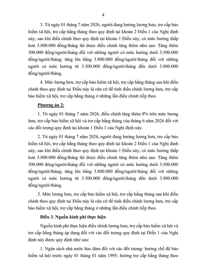 TOÀN VĂN: Dự thảo Nghị định điều chỉnh lương hưu, trợ cấp bảo hiểm xã hội và trợ cấp hằng tháng - Ảnh 4
