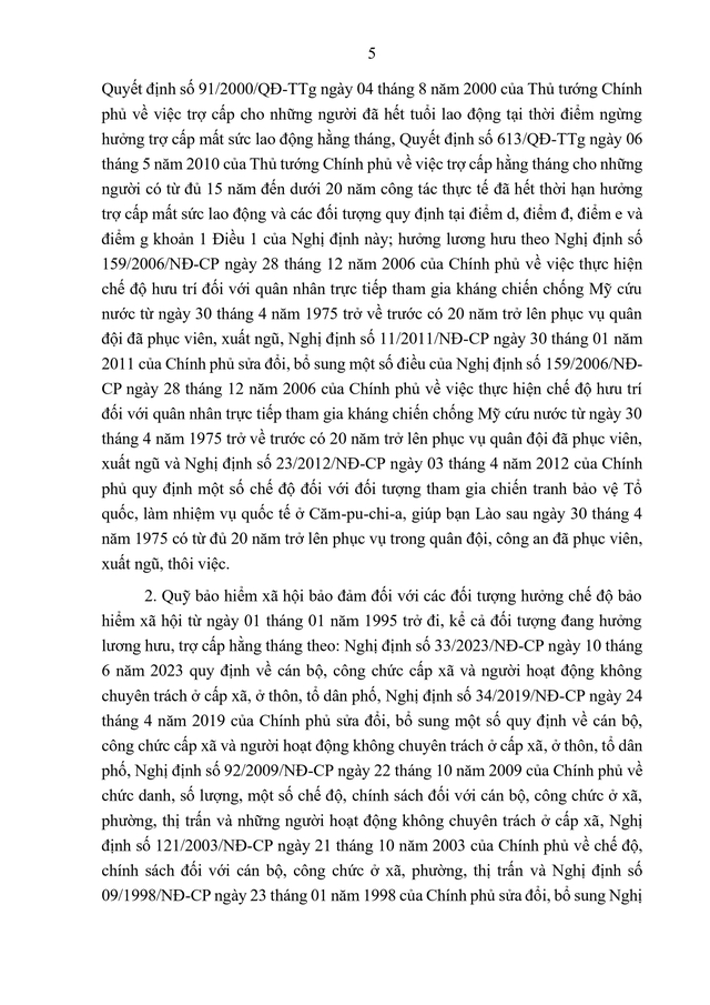 TOÀN VĂN: Dự thảo Nghị định điều chỉnh lương hưu, trợ cấp bảo hiểm xã hội và trợ cấp hằng tháng - Ảnh 5