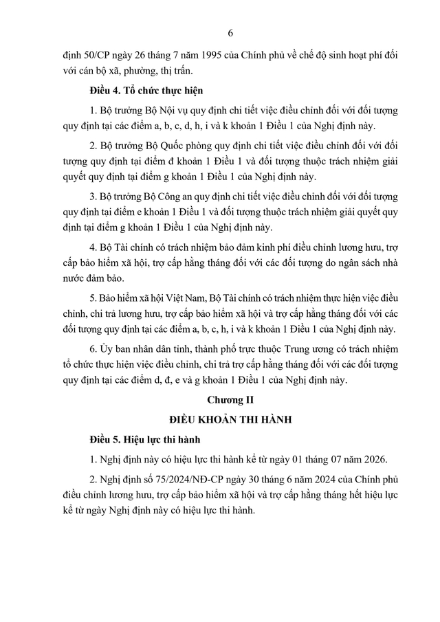 TOÀN VĂN: Dự thảo Nghị định điều chỉnh lương hưu, trợ cấp bảo hiểm xã hội và trợ cấp hằng tháng - Ảnh 6