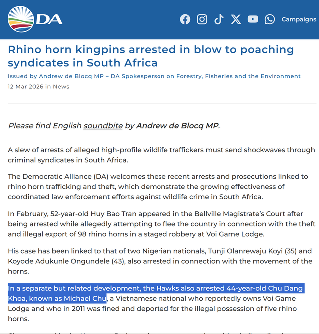 Phía Nam Phi nói gì về việc đại gia Khoa 'kim cương' bị bắt giữ? - Ảnh 1