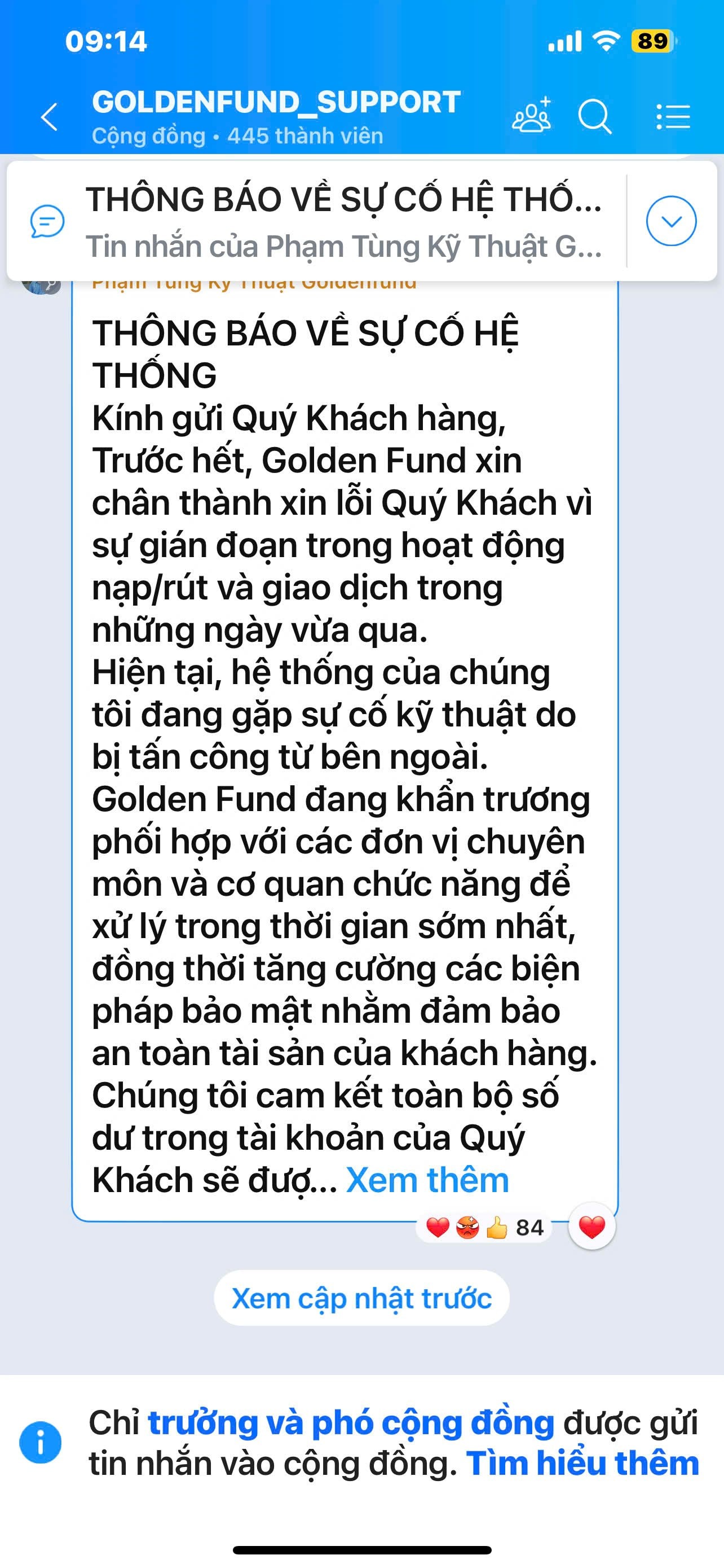 Nền tảng mua bán vàng Golden Fund: Trụ sở đóng cửa, hệ thống tê liệt - Ảnh 9