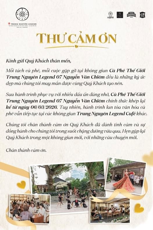 Ông Đặng Lê Nguyên Vũ đóng cửa một quán cà phê Trung Nguyên Legend ngay giữa trung tâm TP HCM - Ảnh 1