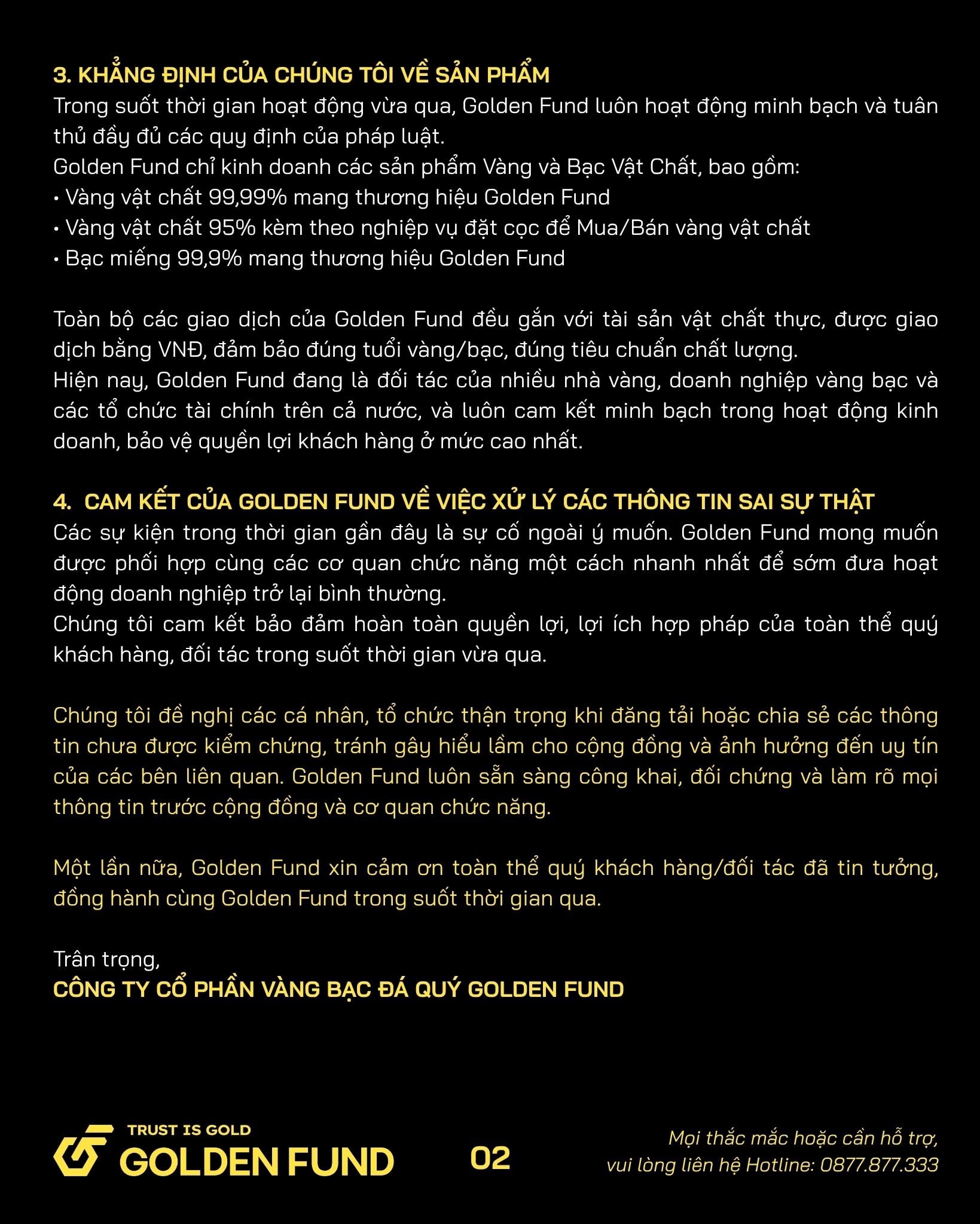 Golden Fund xác nhận tạm dừng hoạt động, lên tiếng trước tin đồn “lừa đảo” trên mạng xã hội - Ảnh 3
