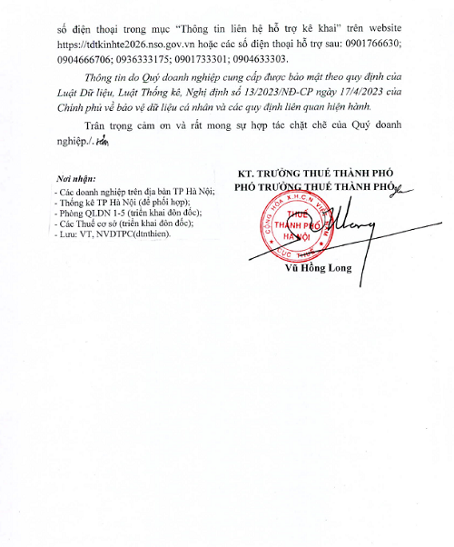 Thuế Thành phố Hà Nội phát thông báo quan trọng - Ảnh 2