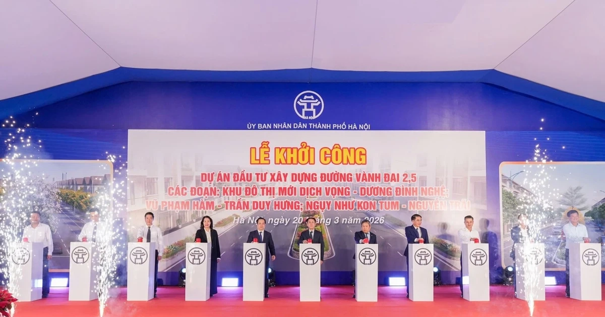 Hà Nội khởi công đường Vành đai 2,5 đoạn Dịch Vọng - Thượng Đình hơn 8.400 tỷ đồng