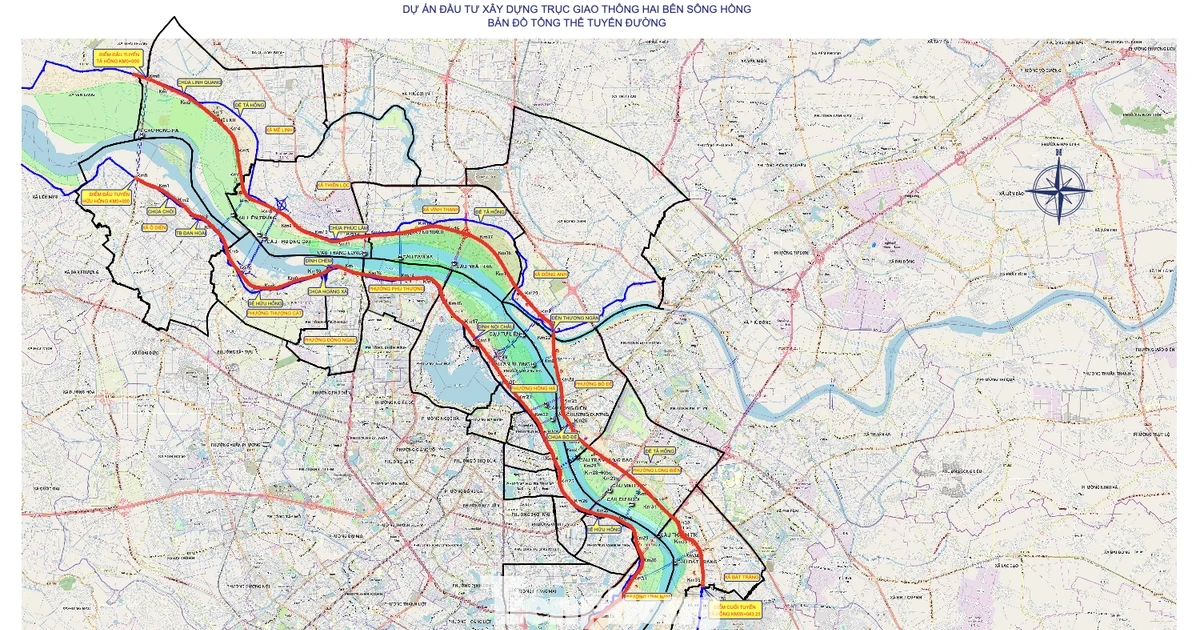 Dự án Trục Đại lộ cảnh quan sông Hồng có nhiều điểm đi qua đường đê cũ