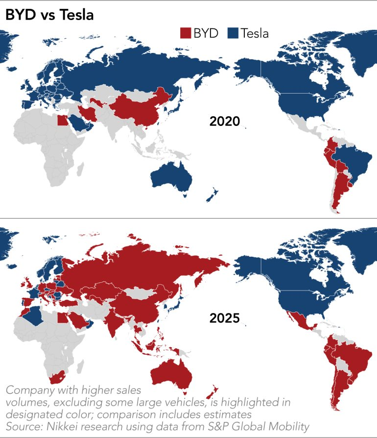 Hãng xe điện Trung Quốc vượt qua Tesla về doanh số ở 22 quốc gia, mạng lưới bán hàng mở rộng ra 113 thị trường trên toàn cầu - Ảnh 2