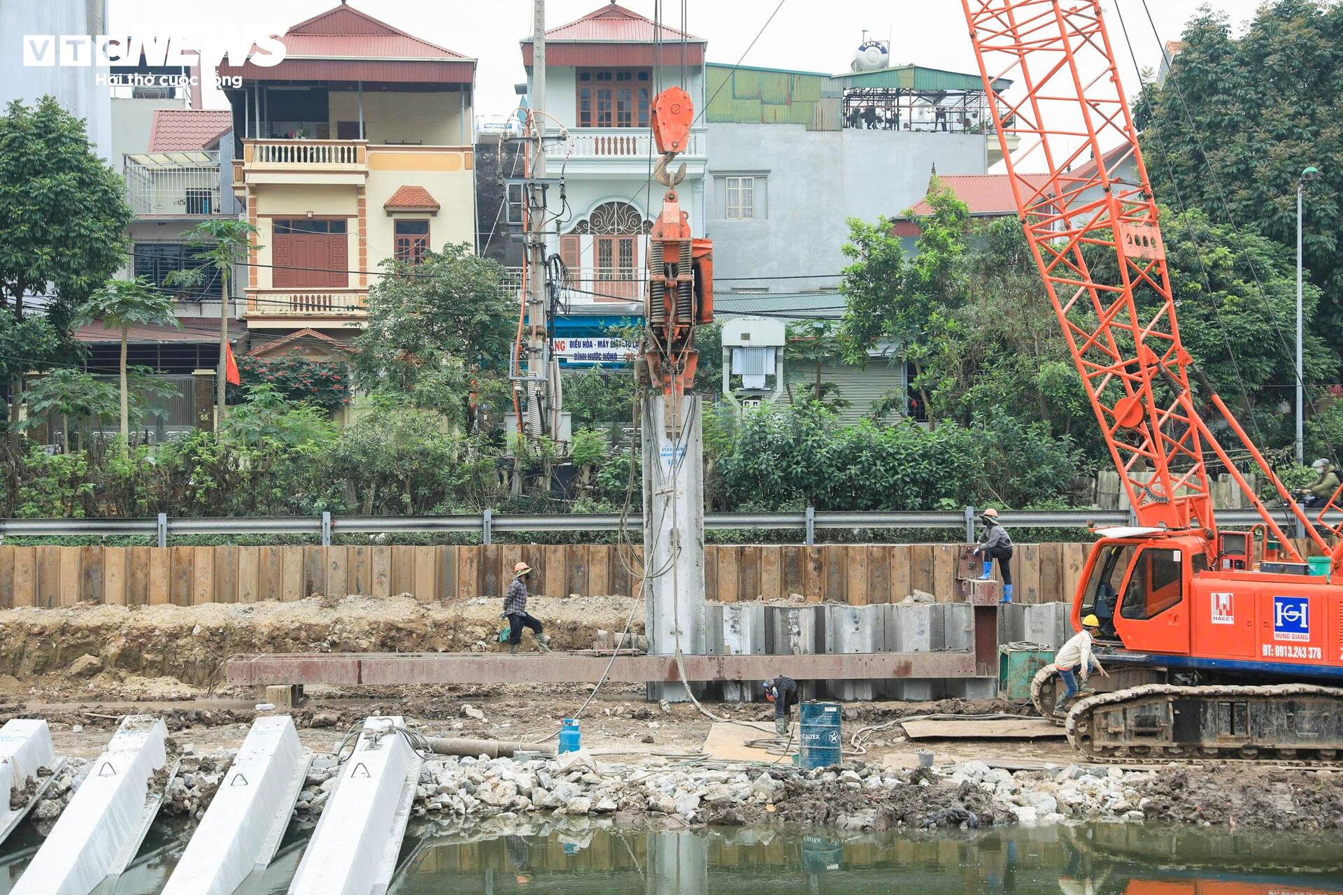 Toàn cảnh công trình cải tạo hạ lưu sông Kim Ngưu gần 700 tỷ đồng sắp cán đích - Ảnh 6